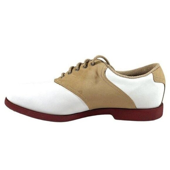 Footjoy FJ Women's SoftJoys Terrains White Brown Golf Shoes Size 8.5M 98308 - Picture 2 of 10